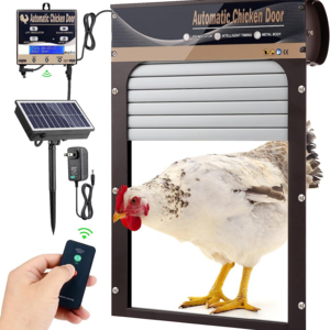 Automatic Chicken Coop Door Solar Powered Chicken Door with Timer and Light Sensor Poultry Aluminum Chicken Coop Doors