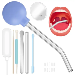 Tonsil Stone Removal Kit 9 Pcs Tonsil Stone Remover Vacuum with Light Manual Style Cleaner Tonsil Stone Cupping Tool