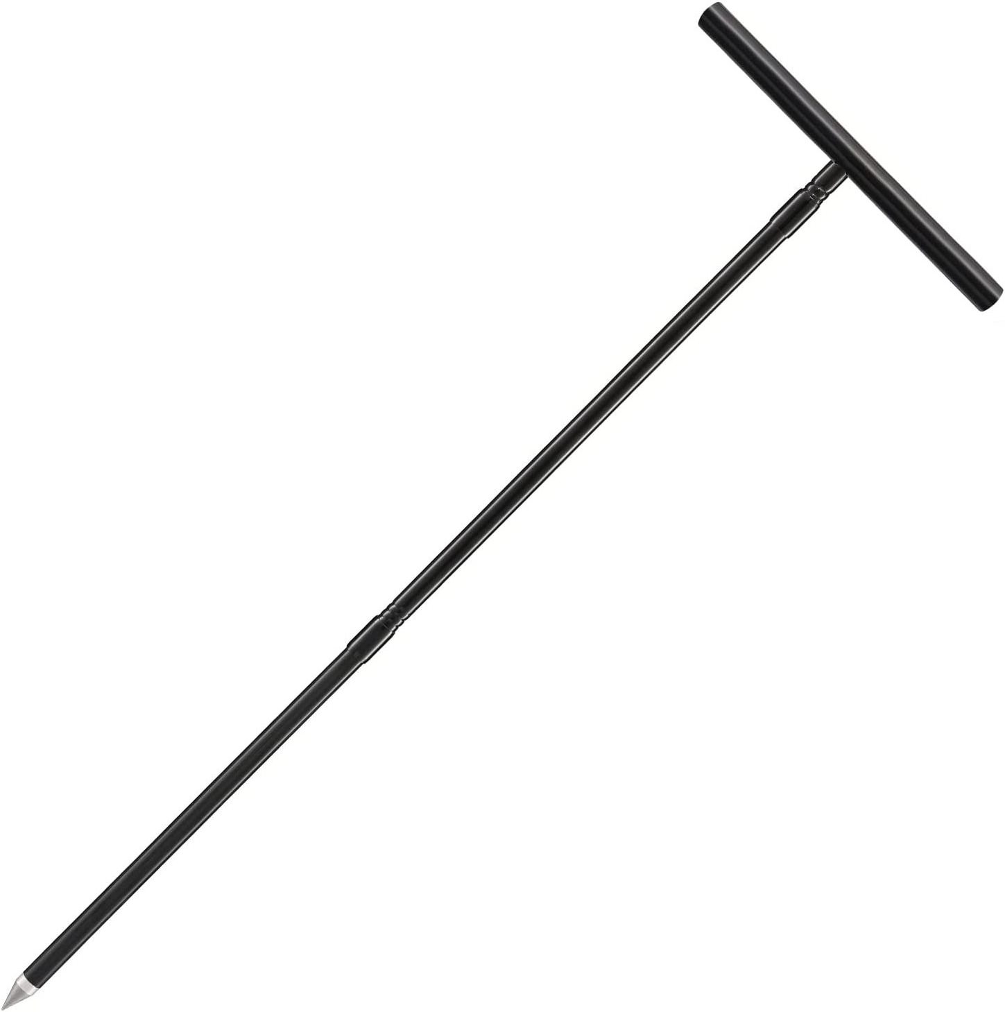 Metal Soil Probe Rod - 0.45dia Steel Septic Tank Probe Tool T Handle,32-48 Inch Adjustable For Locating Underground Pipe Gopher