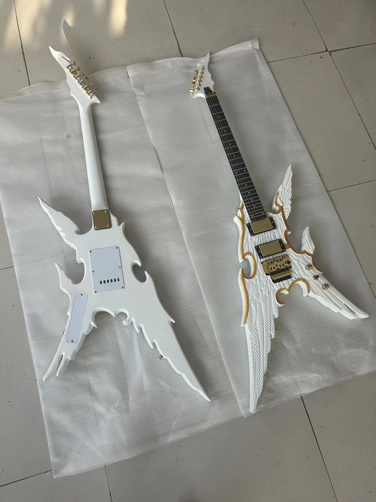 Rare guitar, white winged personalized high-end pickup electric guitar, shipping to home