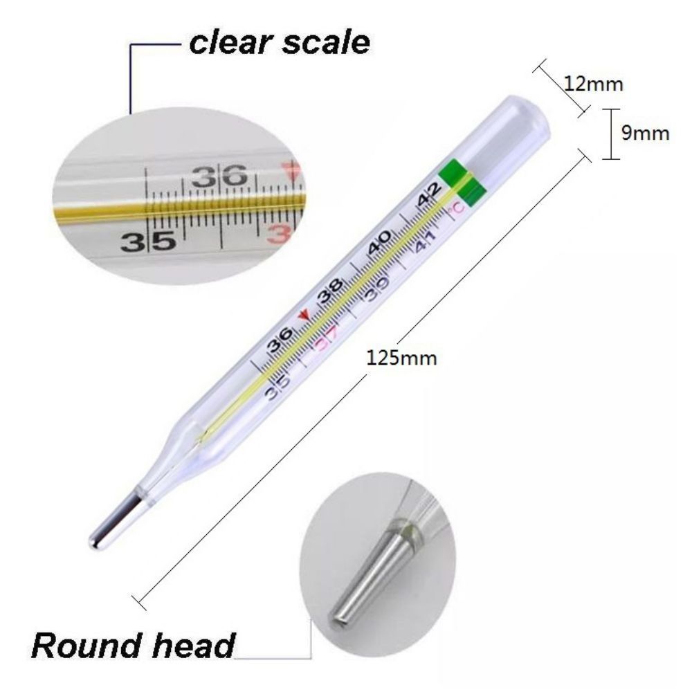 High Quality Gallium Indium Tin Alloy Glass Thermometer Safe Non-Toxic Mercury-Free Thermometer  for Pregnant Women and Baby