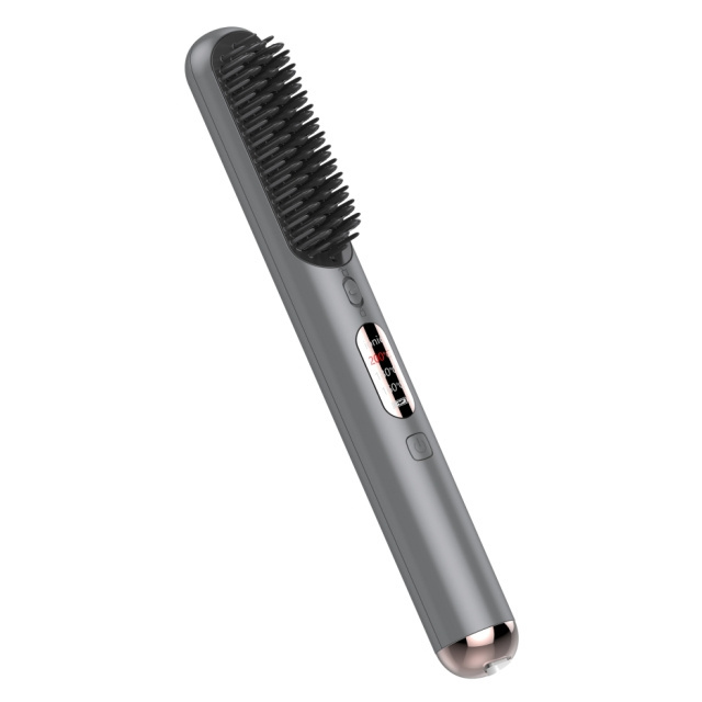 Portable Cordless Hair Straightener Brush USB Rechargeable Hot Comb 2 in 1 Negative Ion Wireless Hair Straight Comb