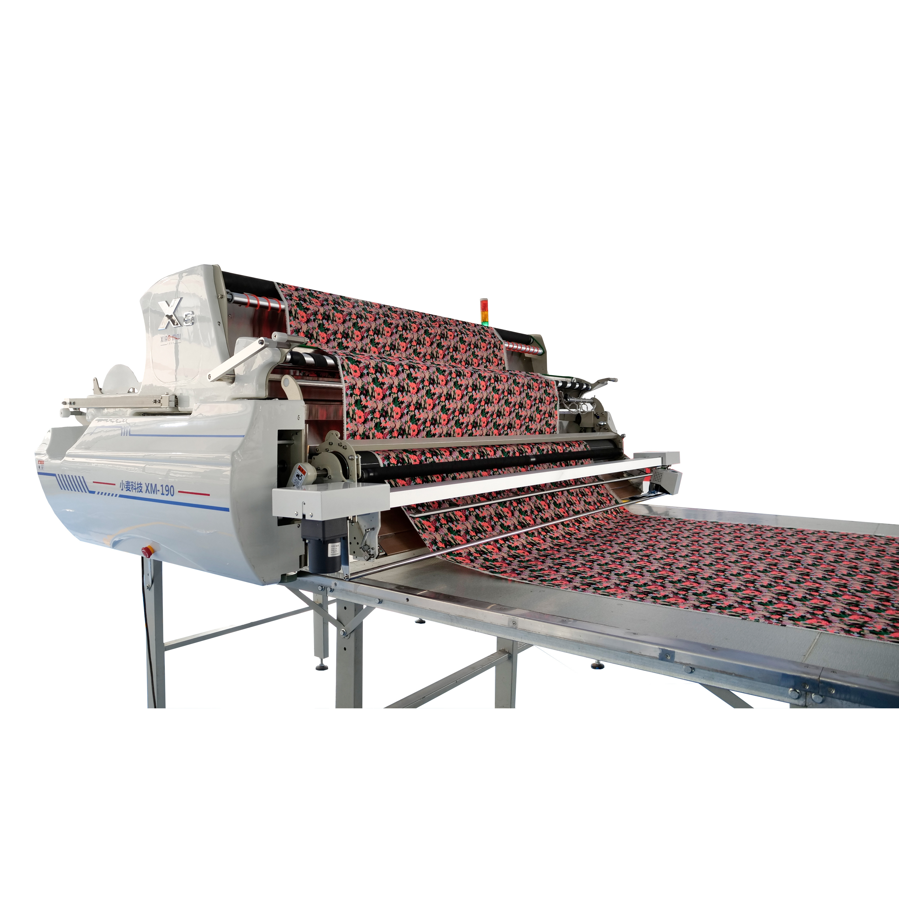 Xiaomai cloth spreading machine  Big Hopper for Large Roll fabric spreading machine for sale