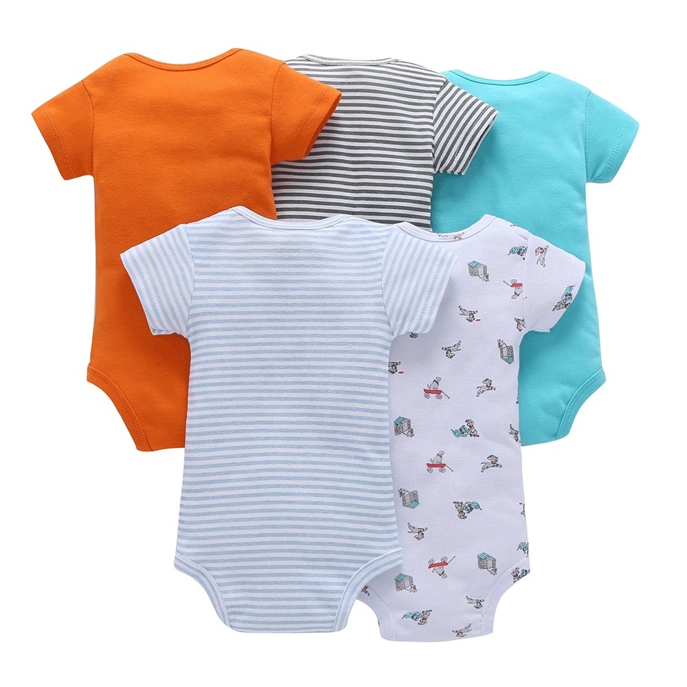 Custom Organic Printing Summer Suit Clothes Girls' Boys' Baby Romper Sets 100% Cotton Infant Jumpsuit Newborn Clothing Pajama