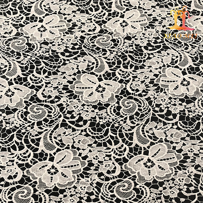 New style 100% Polyester fancy embroidery lace fabric XM-WL0017