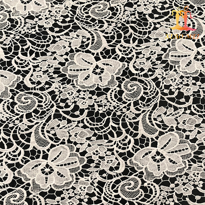 New style 100% Polyester fancy embroidery lace fabric XM-WL0017