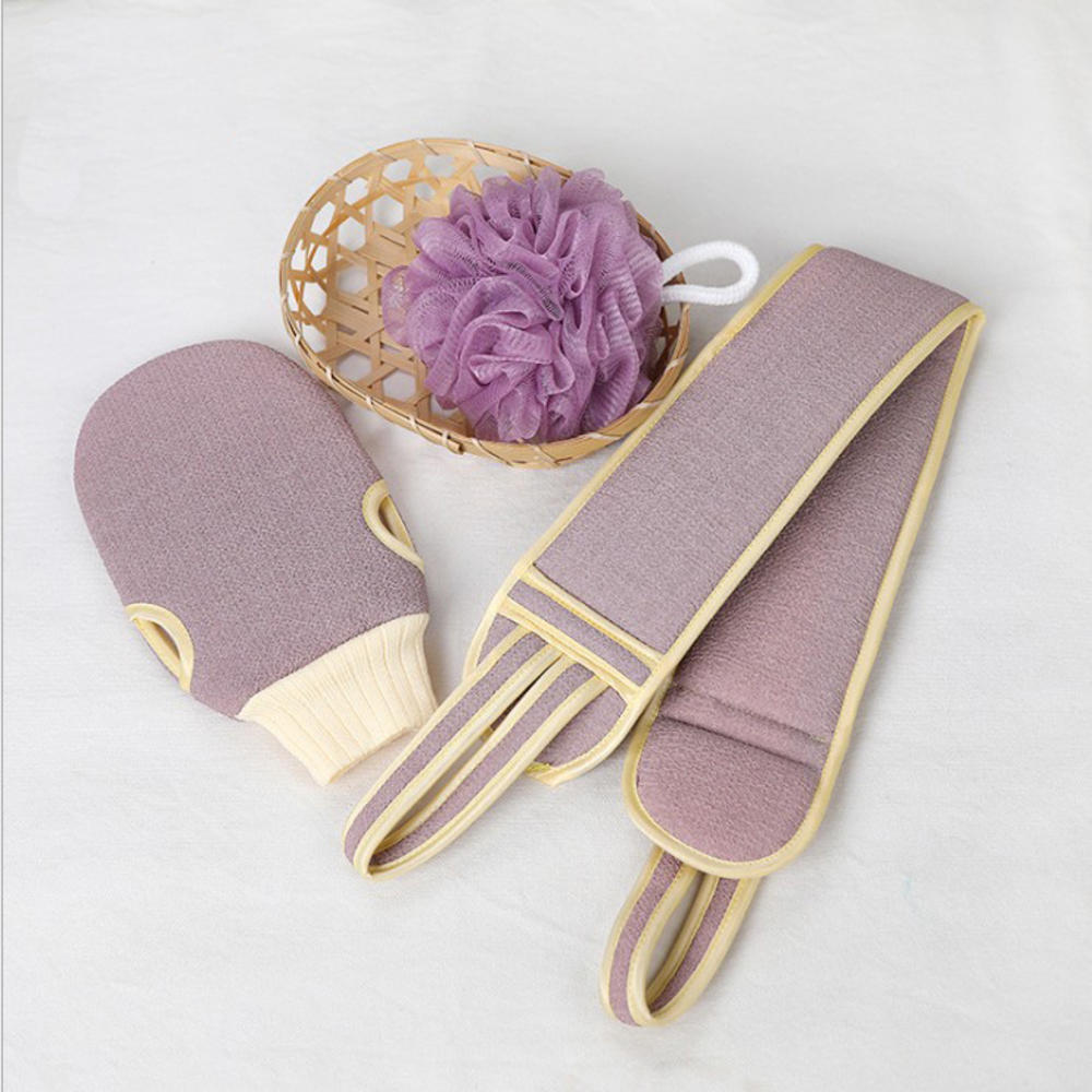 3pcs/set Body Cleaning Washcloth Soft Brush Home Hotel Bathroom Shower Ball Back Scrubber Set Exfoliating Skin Towel Bath Gloves