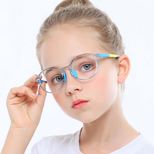 TR90 Round Anti Blue Light Kids Glasses 2024 Silicone Flexible Optical Frame Boys Girls Computer Transparent Blocking Eyeglasses