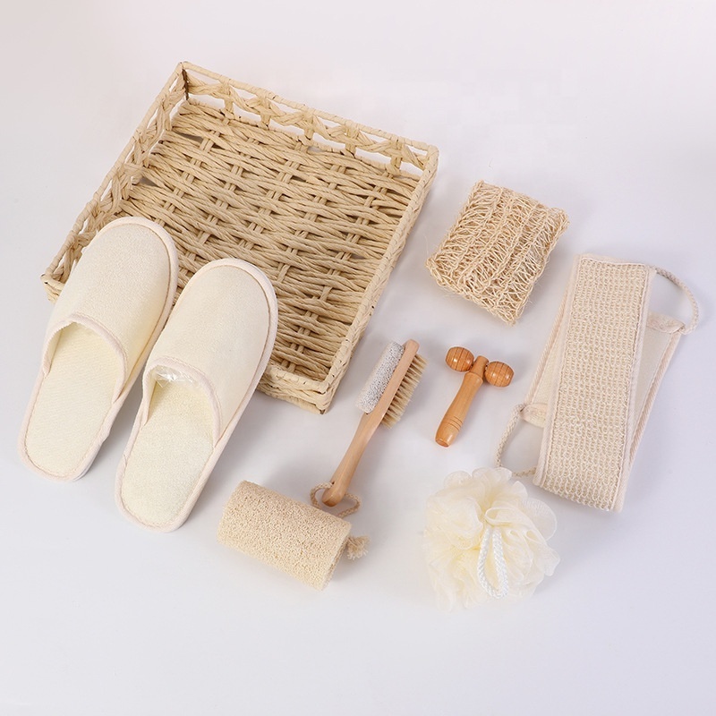 7 pieces Women Man Girl Kid Baby Bath Show Spa Set Gift Include Bath Ball Body Clean Sponge Hair Brush Foot File Pumice Stone