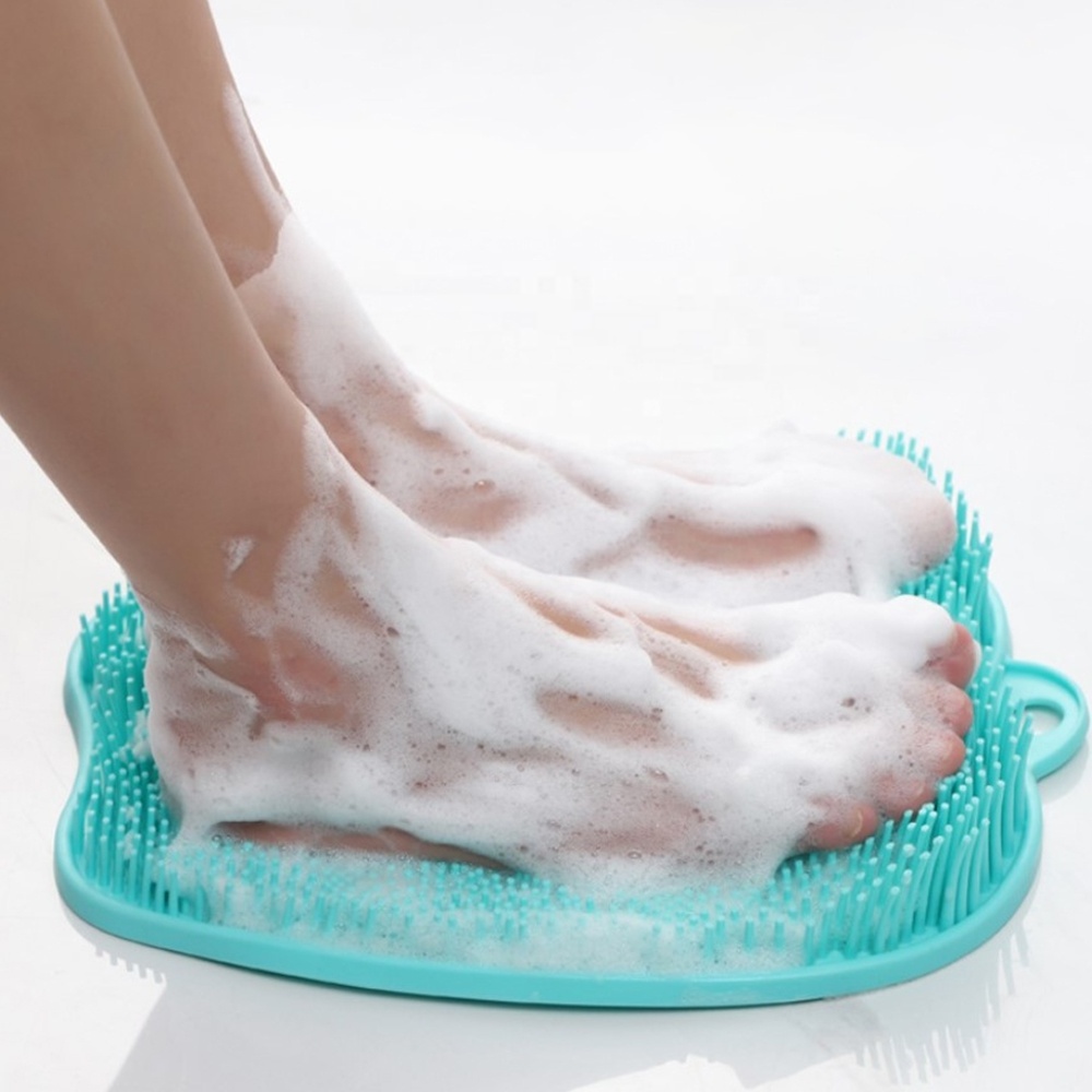 Foot Massage Shower Footpad Silicone Bath Massage scrub Cushion Brush Anti-slip for Lazy Wash Feet Clean Dead Skin Bathroom