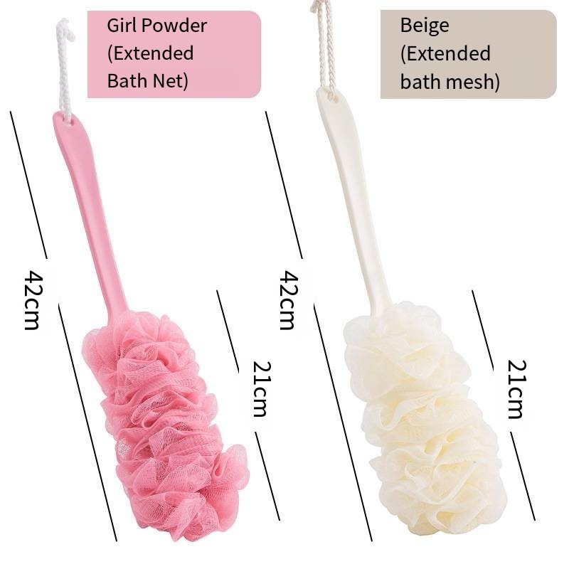 Long Handle Back Brush Body Scrubbers Shower Hanging Body Brush Sponges Soft Mesh Bath Shower Brushes Bath Accessories for Adult