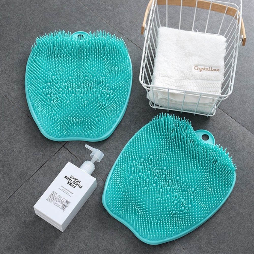 Foot Massage Shower Footpad Silicone Bath Massage scrub Cushion Brush Anti-slip for Lazy Wash Feet Clean Dead Skin Bathroom