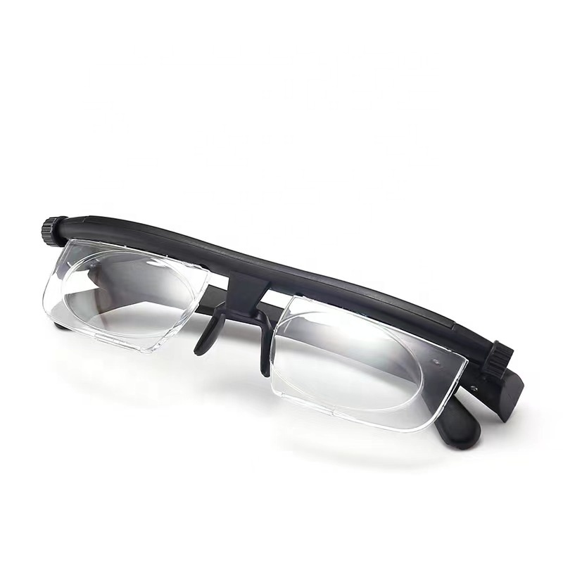 Adjustable Glasses Variable Focus Eyeglasses for Computer Reading Distance Vision Glasses Variable Focus Black Frame Glasses