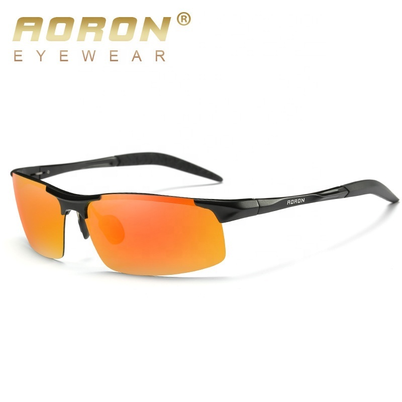 AORON Polarized Sunglasses Men Aluminum Magnesium Frame Sport Sun Glasses Night Vision Driving Glasses