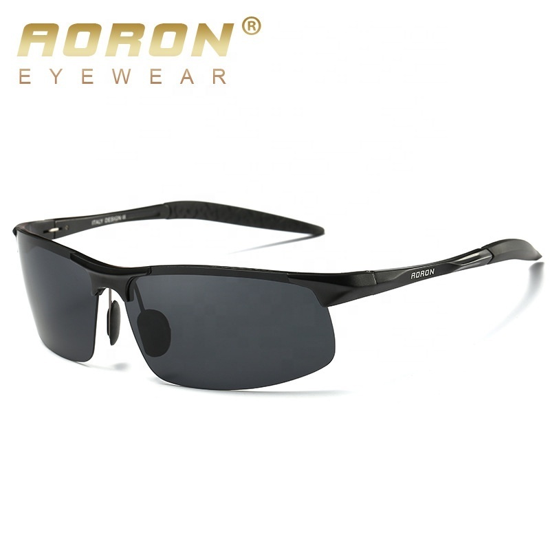 AORON Polarized Sunglasses Men Aluminum Magnesium Frame Sport Sun Glasses Night Vision Driving Glasses