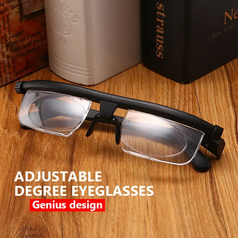 Adjustable Glasses Variable Focus Eyeglasses for Computer Reading Distance Vision Glasses Variable Focus Black Frame Glasses