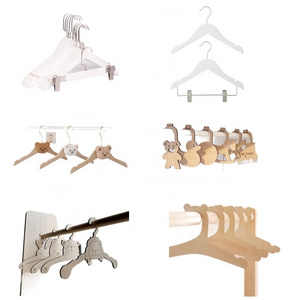 Sample Free Custom Logo Fast shipping Baby kids coat white wooden hangers for clothes