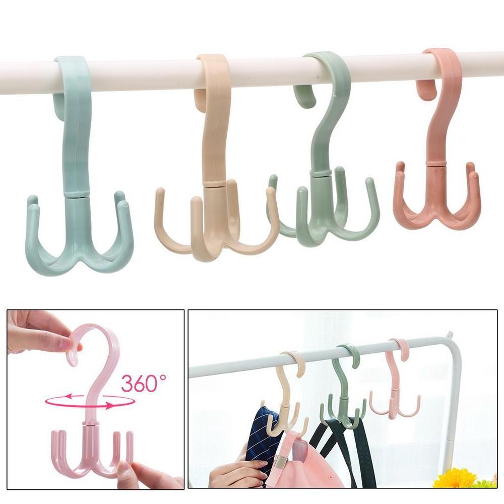 Coat Hooks Shoe Lace Hooks Rotated Hanger Bag Organizer Shoes Belt Scarf Hanging Rack Wall Mounted Plastic Single Round Yj Shoes