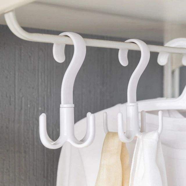 Compact and Rotatable Hooks with Multiple Colors Wardrobe Organizer Bag Hanger Shoes Belt Scarf Hanging Rack