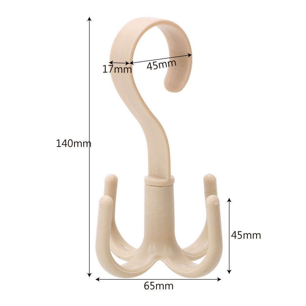 Creative Multi-functional Rotating Four-Claw Hook Hat Shoes Bag Hanger Scarf Wardrobe Storage Hanger Clothes Rack