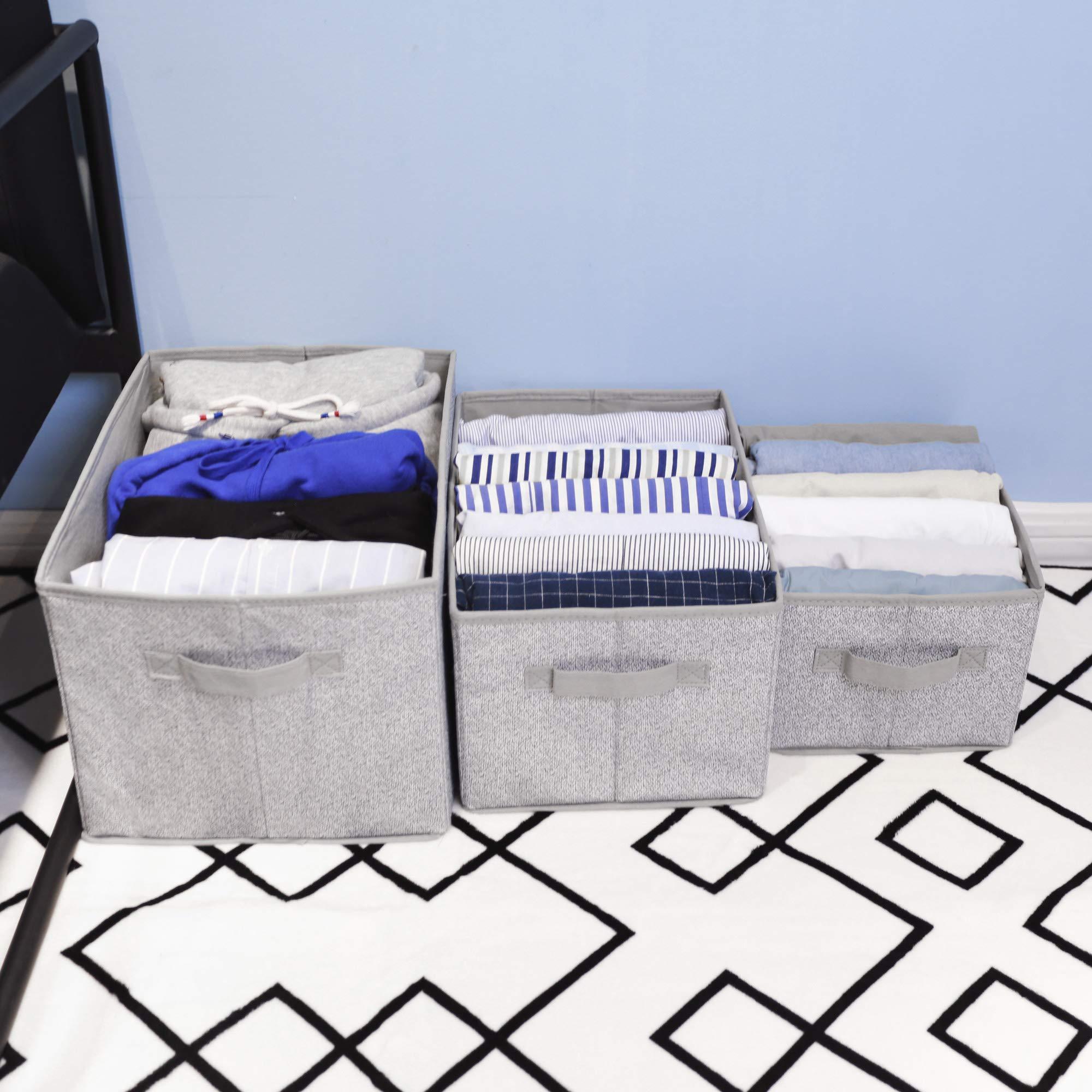 Storage Bins for Closet with Lids and Handles Rectangle Storage Box Fabric Storage Baskets Containers