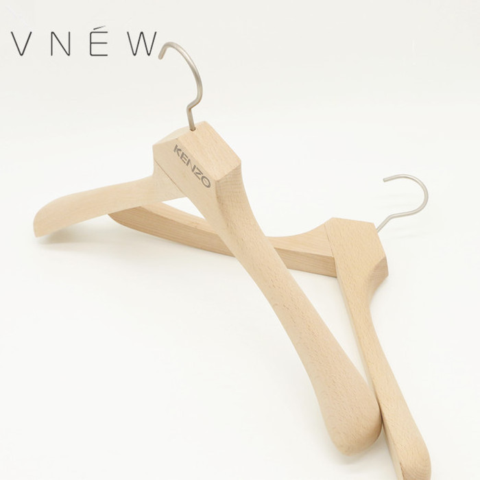 High quality hanger custom luxury branded garment beech wood coat clothing hangers