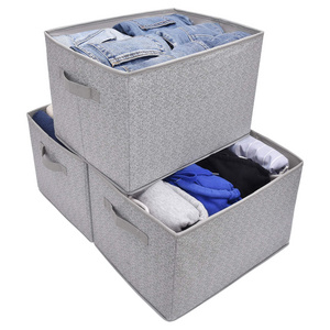 Storage Bins for Closet with Lids and Handles Rectangle Storage Box Fabric Storage Baskets Containers