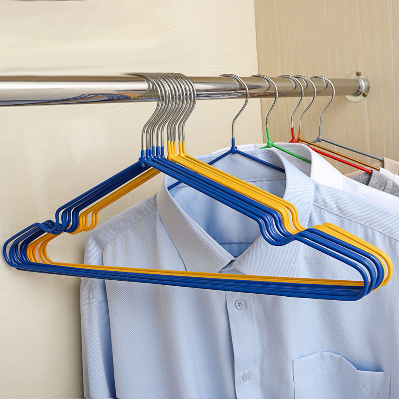 Metal Hanger Metal Wire Clothes Laundry Hangers Coated Metal Cheap PVC Clothing Single Stainless Steel Clothing Rail 3mm Round