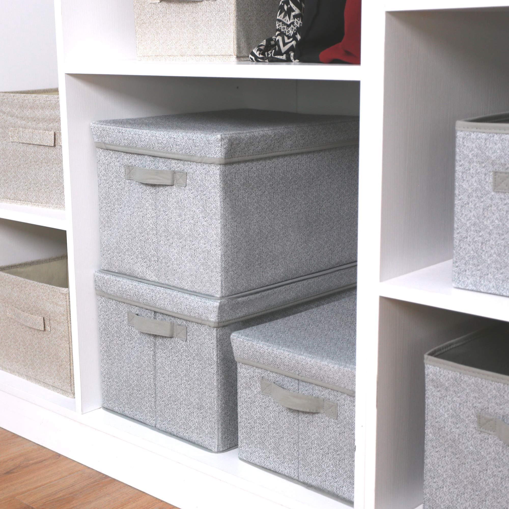 Storage Bins for Closet with Lids and Handles Rectangle Storage Box Fabric Storage Baskets Containers