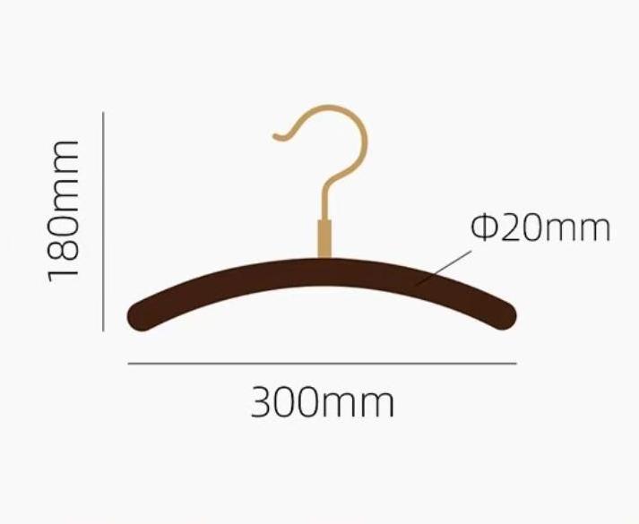 Luxury Solid Wood Hanger Brass Hook Clothes Hanger Black Walnut Wooden Hangers for Clothes