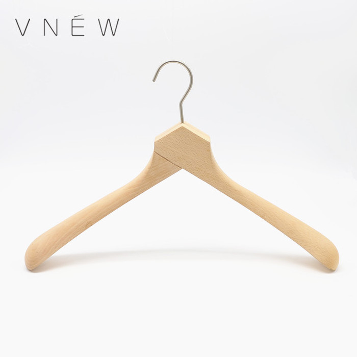 High quality hanger custom luxury branded garment beech wood coat clothing hangers