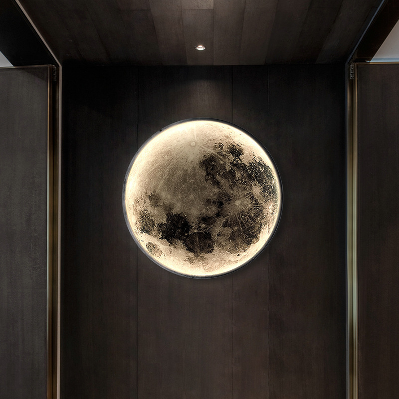 Moon wall lamp bedroom bed lamp Nordic creative personality minimalist living room background wall decoration wall lamp