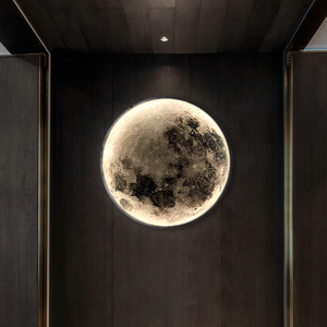 Nordic light luxury creative personality minimalist moon wall lamp bedroom bed lamp decorative wall lamp