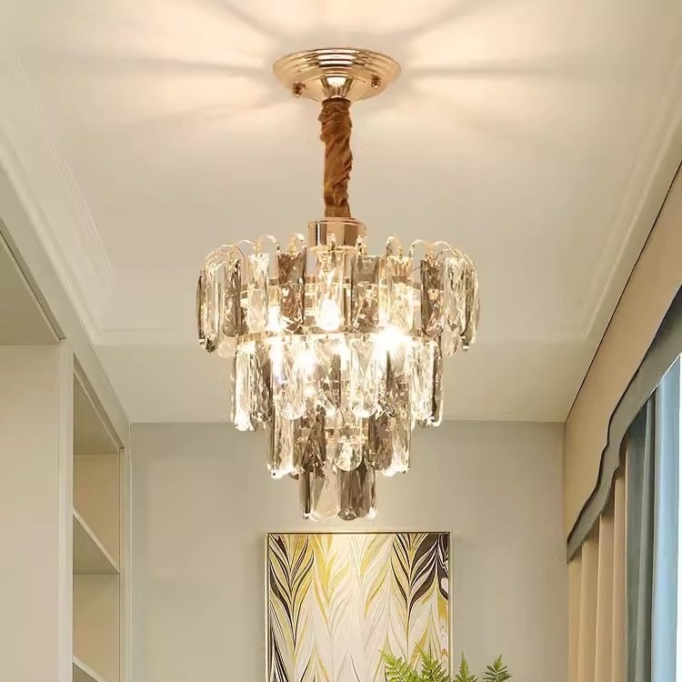 Modern simple crystal chandelier light luxury minimalist aisle light corridor porch entry light