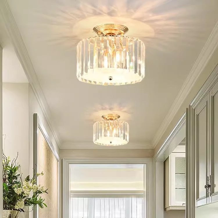 Modern simple crystal chandelier light luxury minimalist aisle light corridor porch entry light