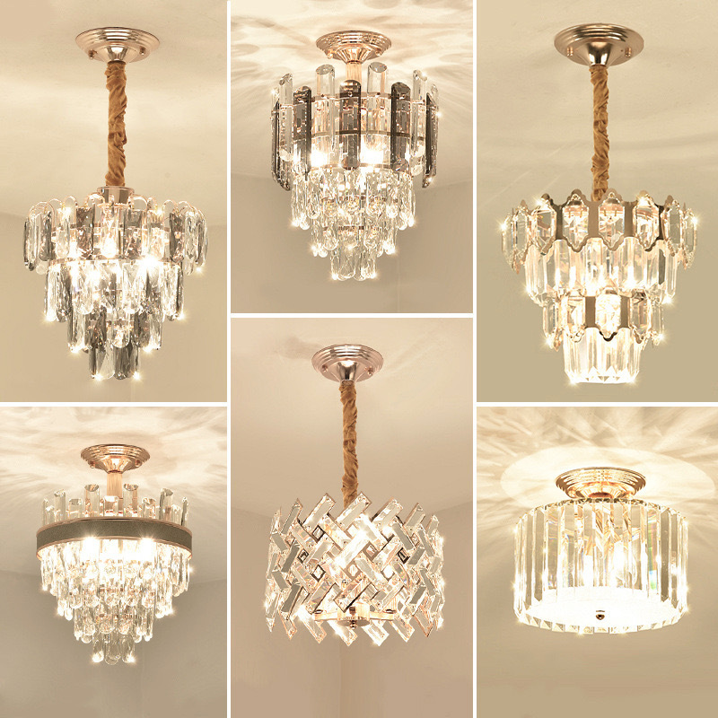 Modern simple crystal chandelier light luxury minimalist aisle light corridor porch entry light