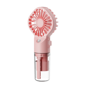 Custom Logo Rechargeable Portable Handheld Water Spray Mist Fan With Water Spray Mist Bottle For Gift Sets