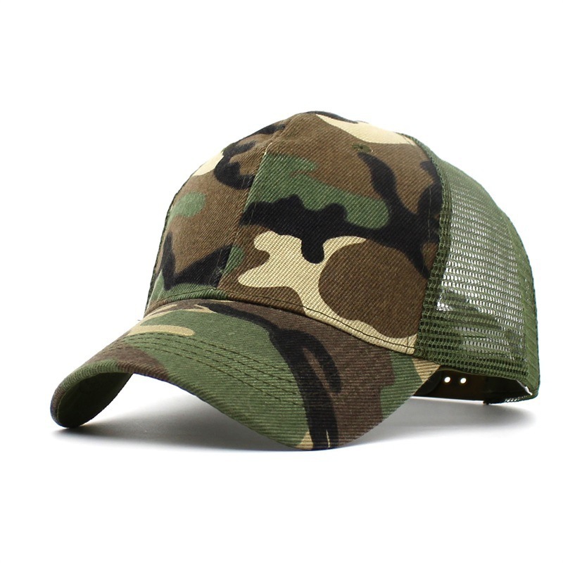 cotton mesh camo Mesh Snapback Cap custom logo sport baseball Hat in stock