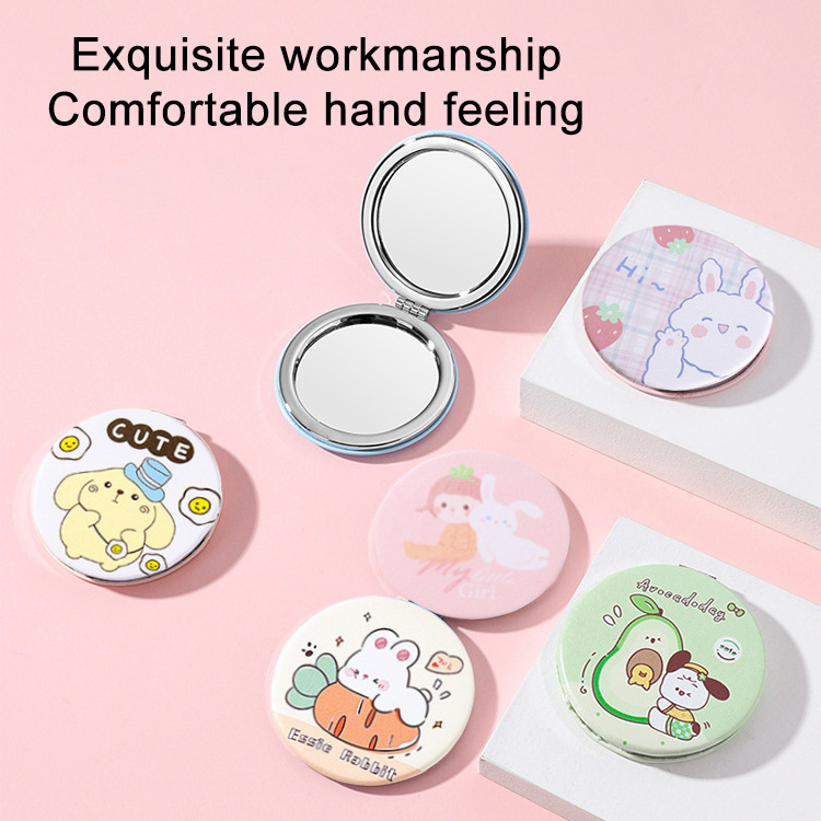 Up Round Pocket Cosmetic Compact Mini Small Mirror For Girl Makeup Vanity