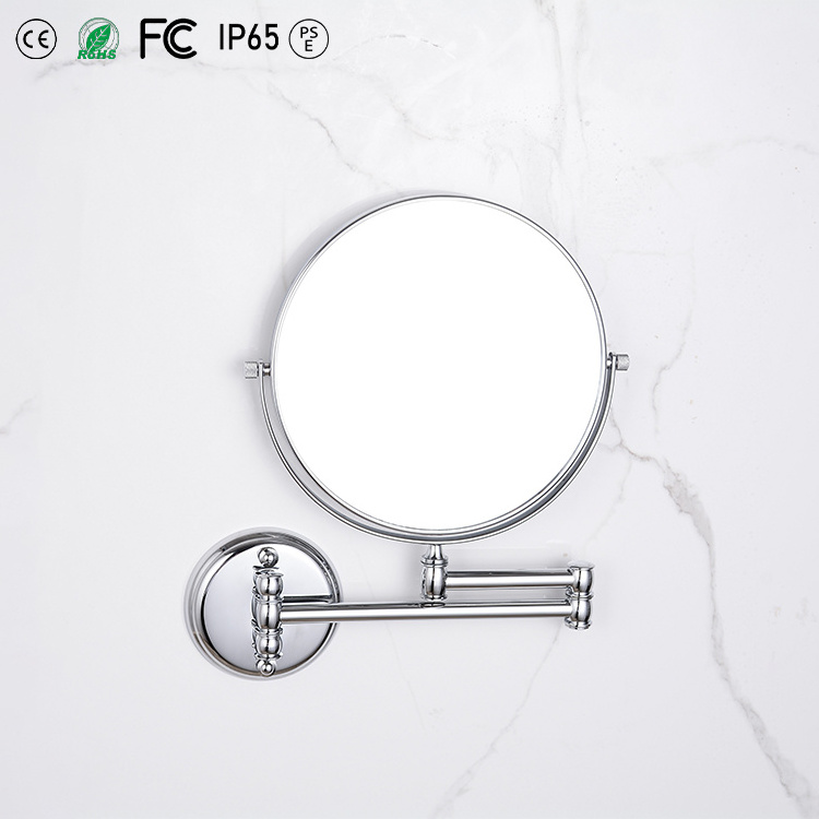 Mirrors Bathroom Wall Mounted Mirror Swing Arm 360 Degree Rotating Double-Sided Adjustable Shower Mirror