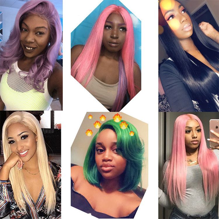 Wholesale Blonde Frontal Wigs For Black Women Colorful Front Lace Wigs 13x6 Colored #613 Lace Front Wig Human Hair Vendor