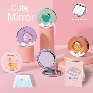 Up Round Pocket Cosmetic Compact Mini Small Mirror For Girl Makeup Vanity