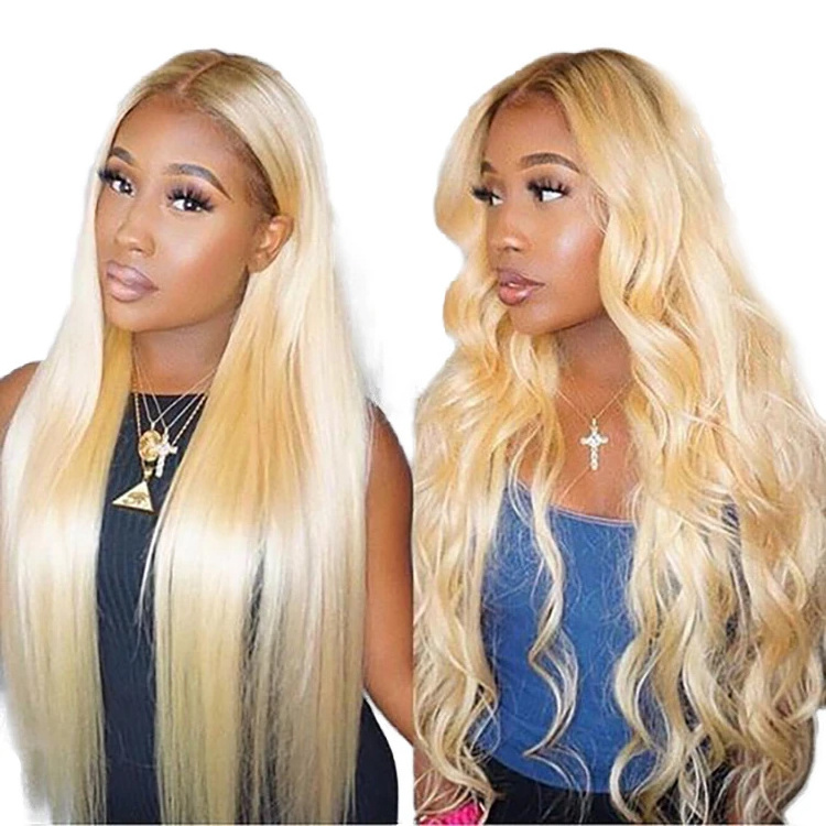 613 Blonde Human Hair 13x4 Lace Frontal Wigs Body Wave 200% India Virgin 5x5 Closure Wigs Black Women Wholesale