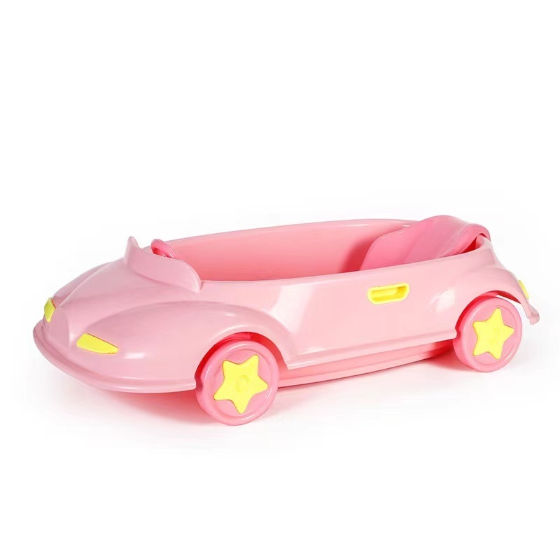 Infant foldable bathtub plastic child size car shape baby folding portable bathtub