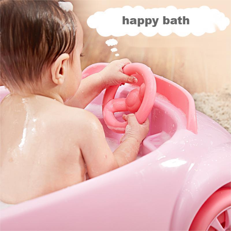 Infant foldable bathtub plastic child size car shape baby folding portable bathtub