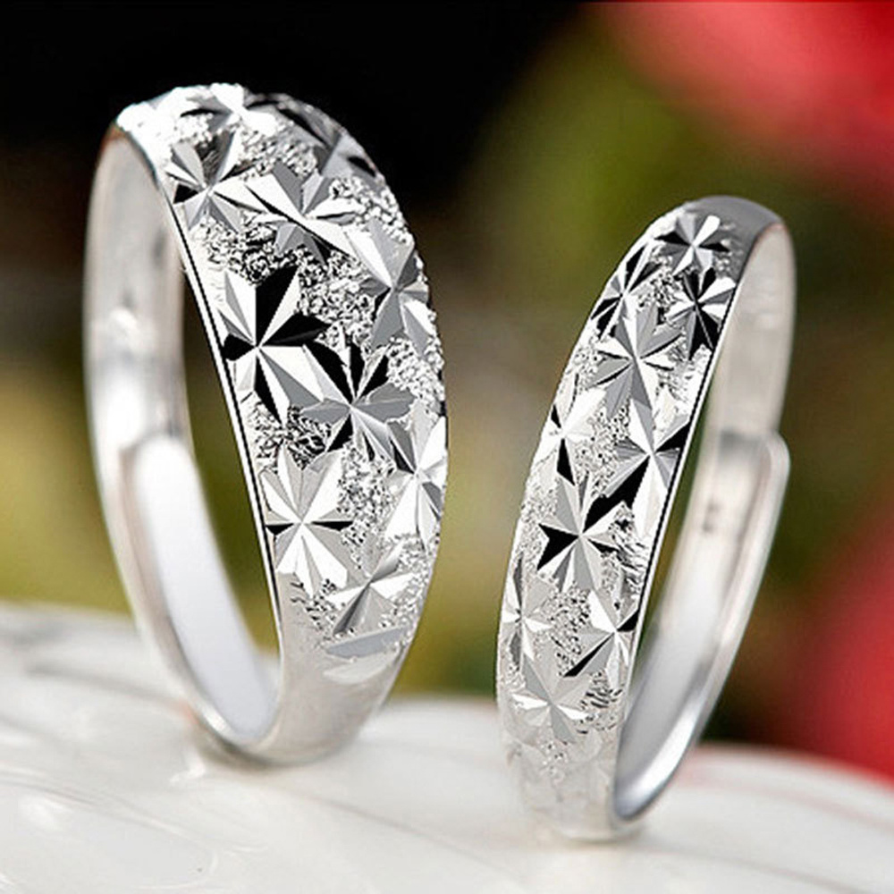 Wholesale Shiny Silver Plating Adjustable Wedding Ring