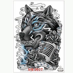 Music Star Wolf Tattoo Designs Large Temporary Tattoo Stickers Cool Body Art Waterproof Fake Tattoos