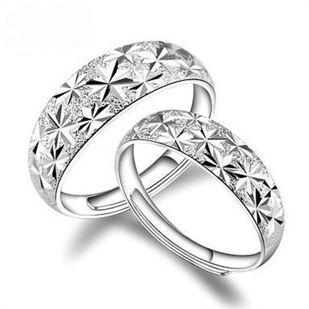 Wholesale Shiny Silver Plating Adjustable Wedding Ring