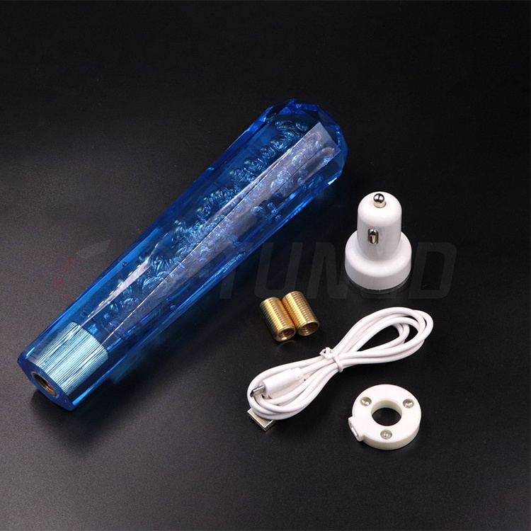 JDM universal New crystal multi - color gear knob automotive Dildo shift knob LED gear head