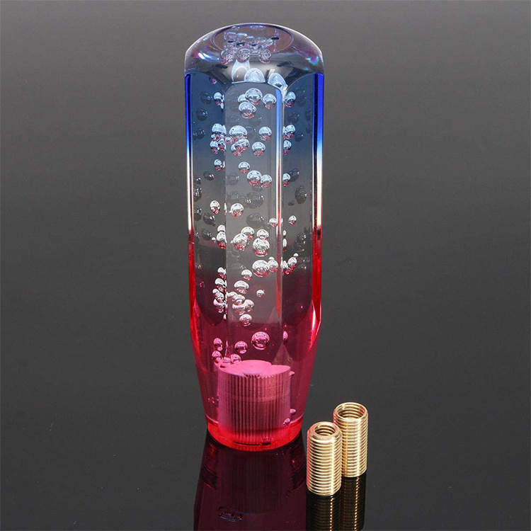 150mm New crystal tri-color gear knob for automotive Dildo shift knob light up high quality LED gear head